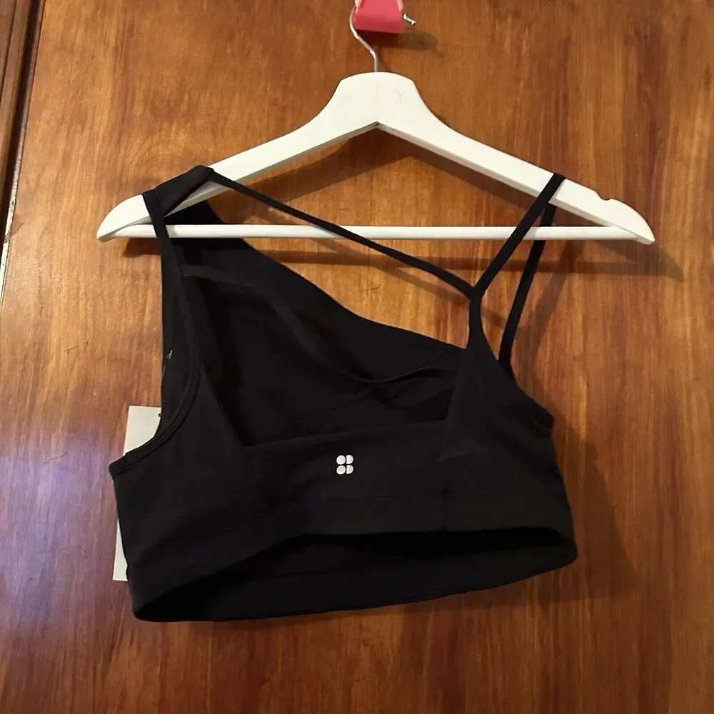 Sweaty Betty Sports Bra Black Asymmetric Sculpt Women's Medium One Shoulder NWT - Picture 8 of 11
